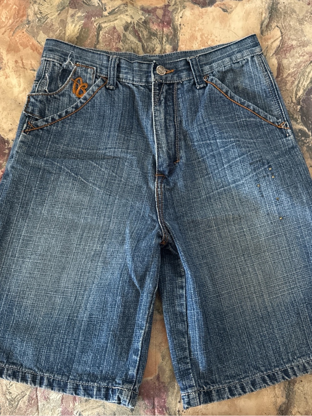 FUBU denim Shorts with Contrast Stitching